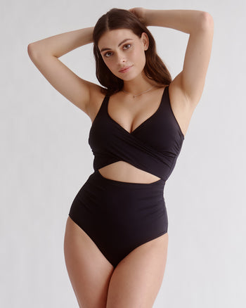 Black Wrap One-Piece -Black / Noir