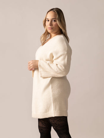 Robe pull en tricot - Naturel