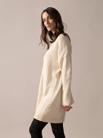 Robe pull en tricot - Naturel