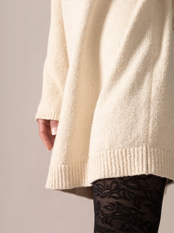 Robe pull en tricot - Naturel