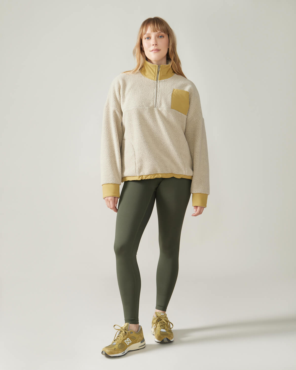 Rose Boreal Sutton Polar Fleece Pullover Pearl Oatmeal