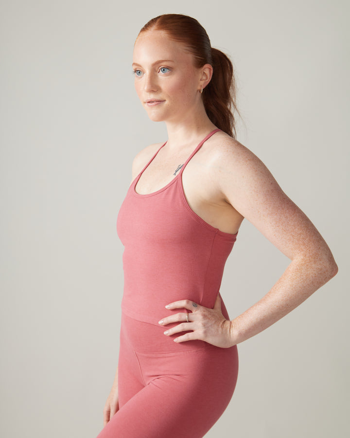 Women wearing the Summit Tank Top by Rose Boreal - Cherry / Camisole Cerise