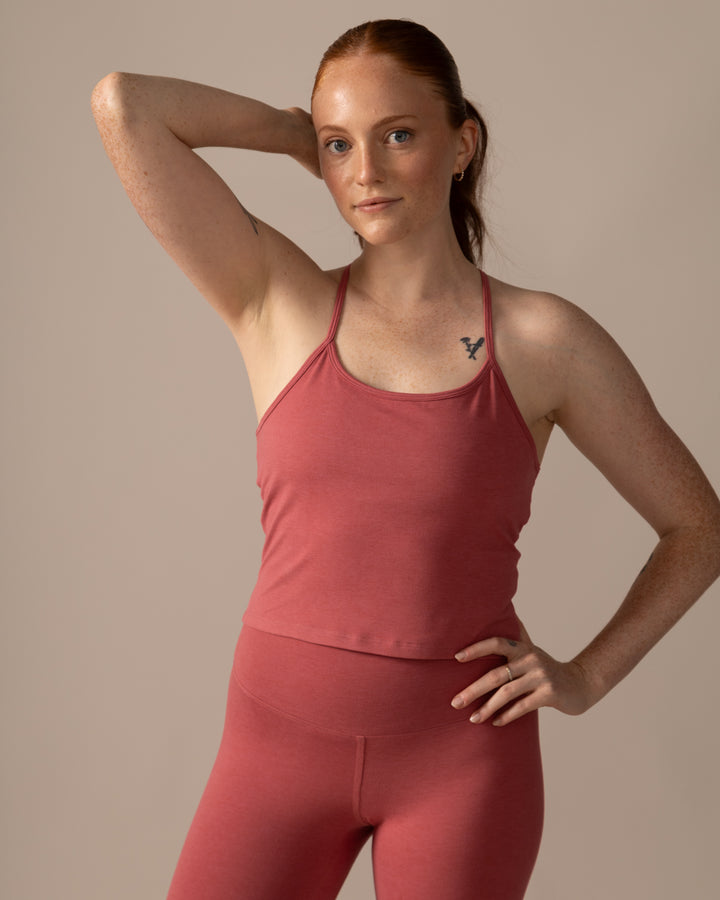 Women wearing the Summit Tank Top by Rose Boreal - Cherry Over / Camisole Cerise Over