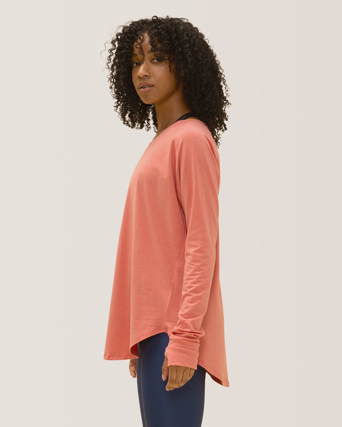 Rose Boreal Cozy Long Sleeve Shirt Coral