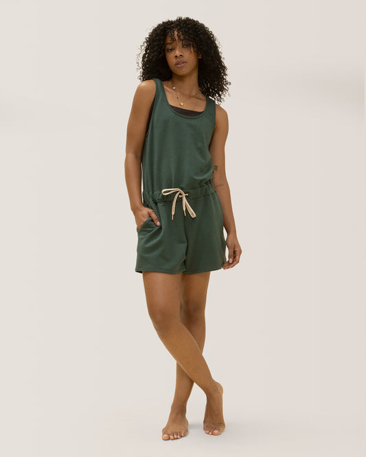 Heat Wave Romper, Combishort canicule - Dark Lagoon / Lagon Sombre.