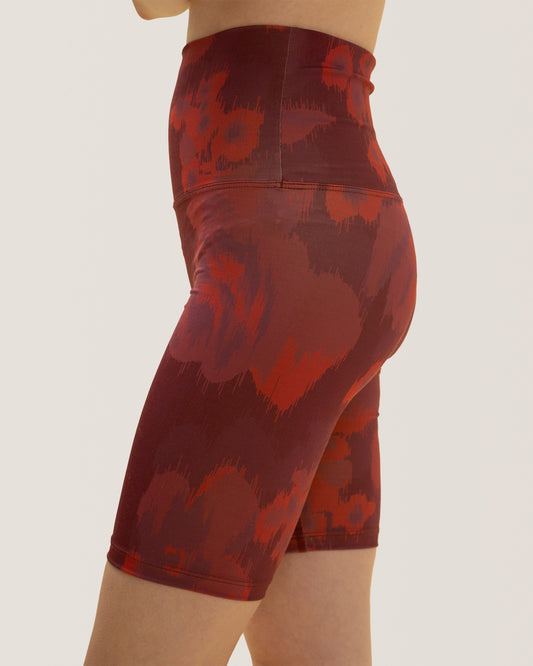 New Moon Bike Short Rose Boreal -Ikat Flower