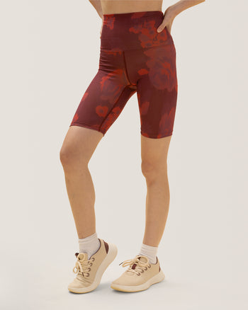 New Moon Bike Short Rose Boreal -Ikat Flower