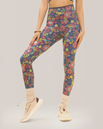 Reversible Legging Bandana Navy Rose Boreal - Groovy Meadow Over / Prairie Branchée Over