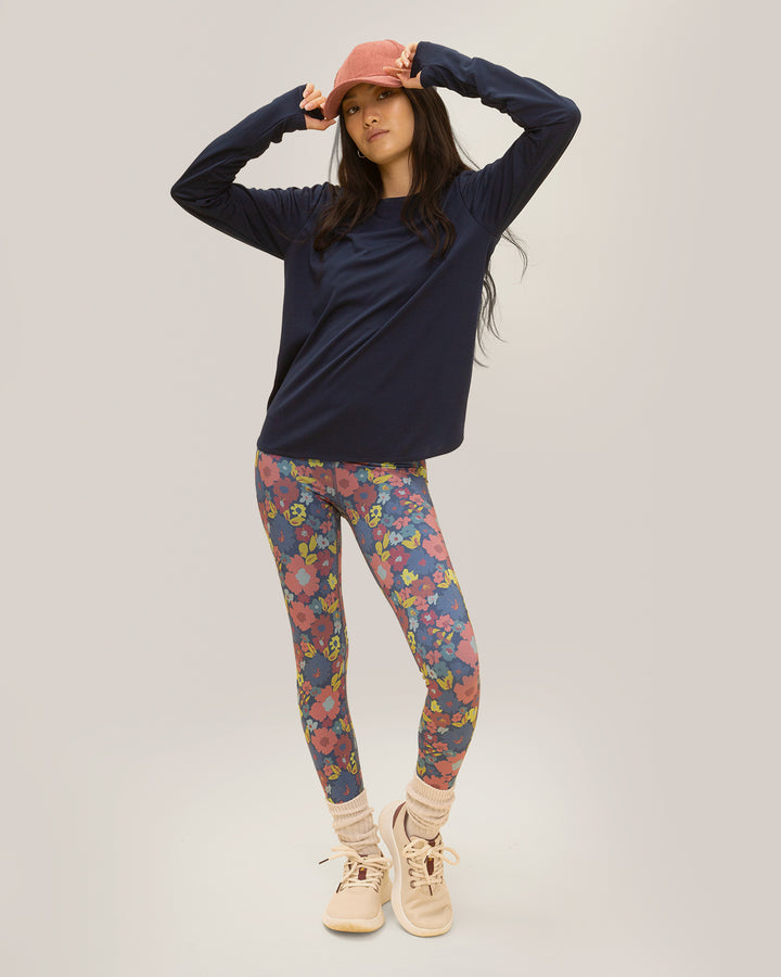 Reversible Legging Bandana Navy Rose Boreal - Groovy Meadow / Prairie Branchée