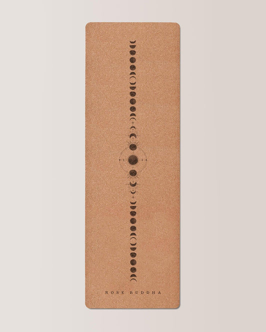 Tapis de yoga par Rose Boreal./ Eco-Friendly Cork Yoga Mat by Rose Boreal. -Moon Cycle / Cycle Lunaire