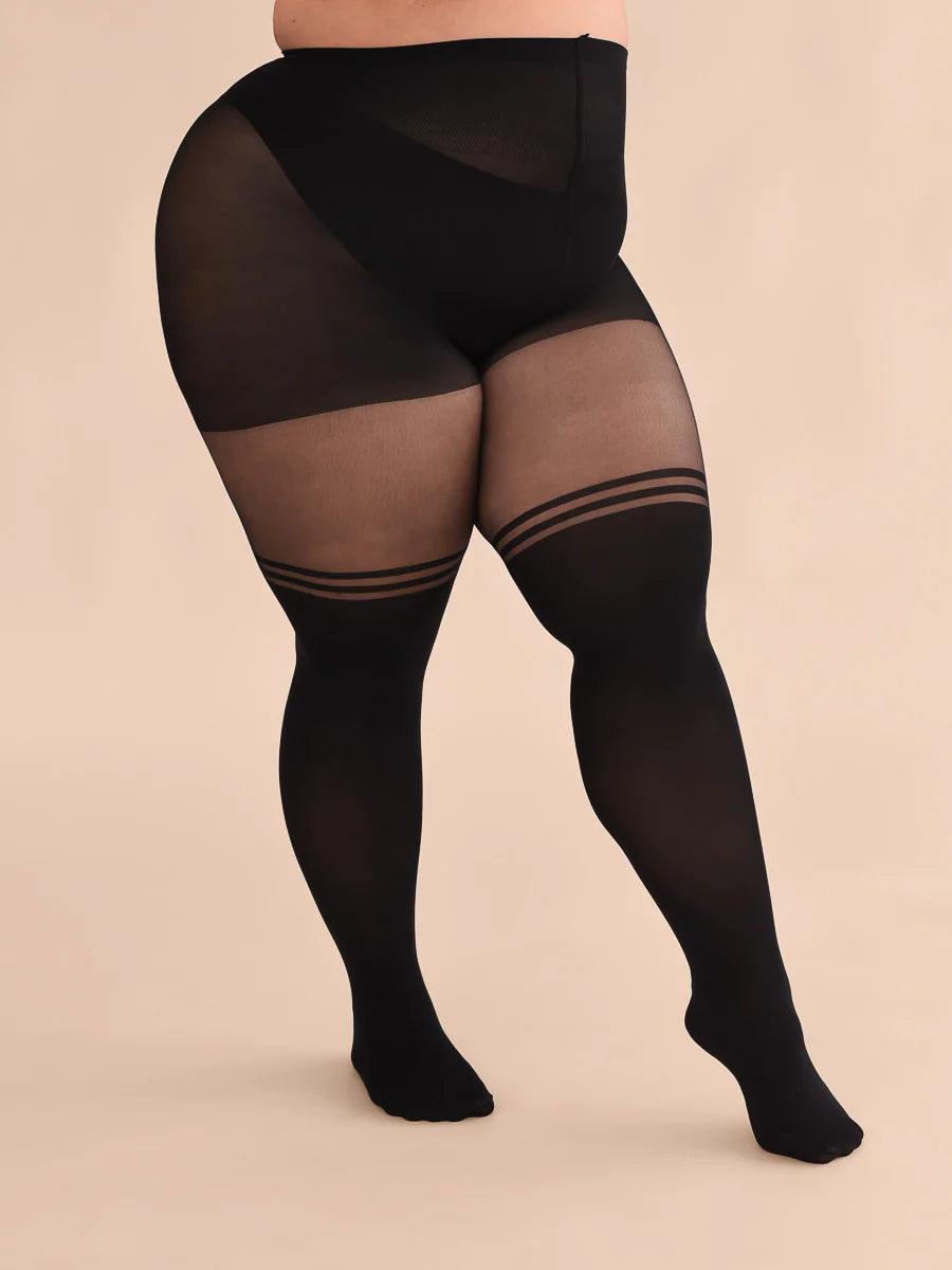 Over-The-Knee Striped Tights - Rose Buddha