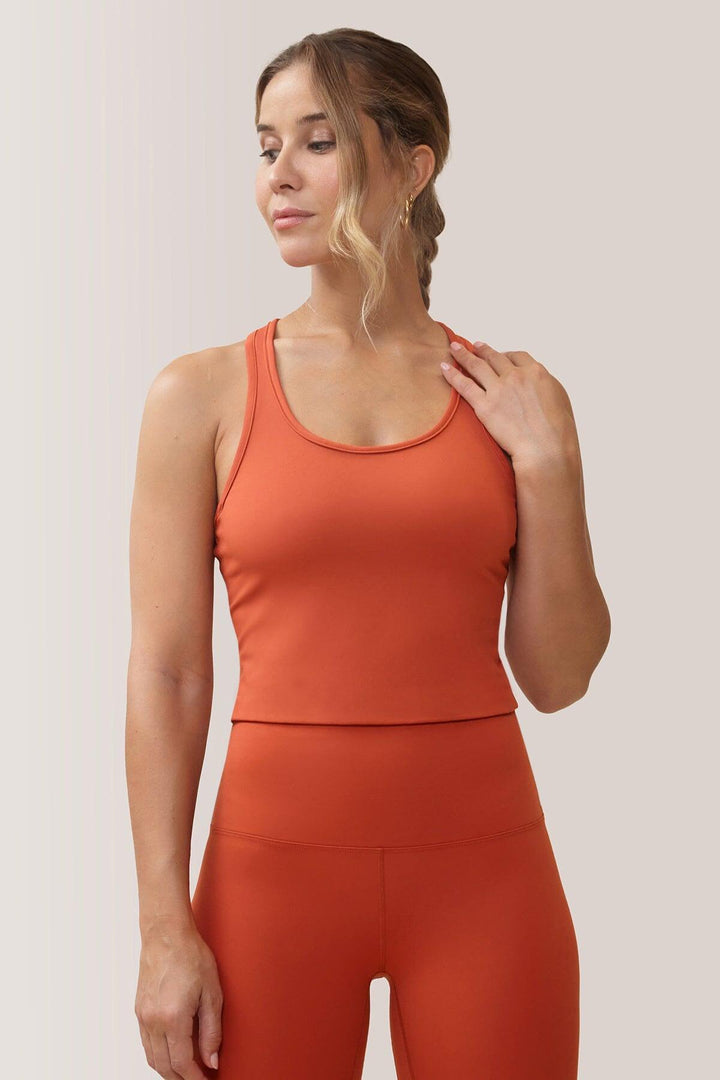 Eco-friendly Wellness Tank Top by Rose Buddha -Raw Sienna / Terre de Sienne